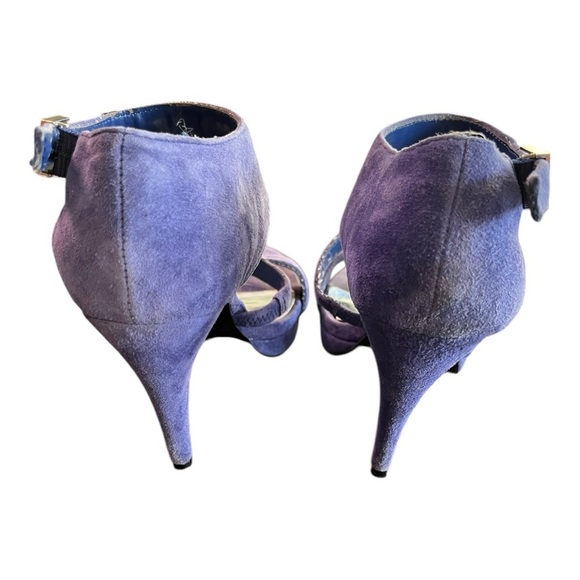 Gorgeous, WHBM Blue Suede, Strappy Heels, Size 7M - Picture 3 of 7